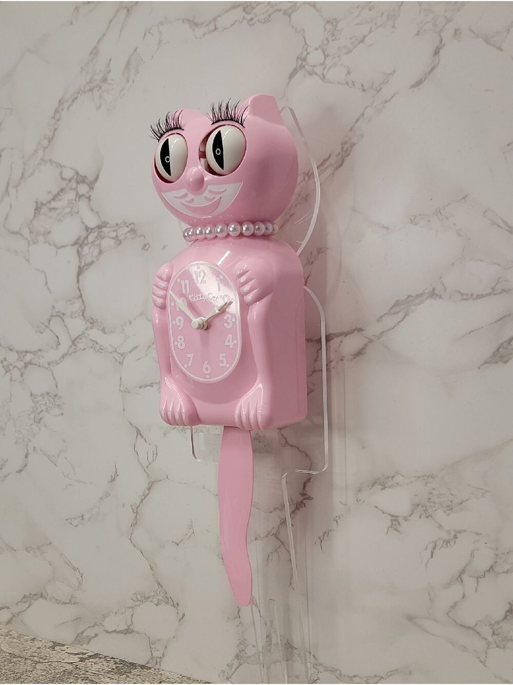 Bubblegum Pink Miss Kitty Cat klock clock - Picture 3 of 8